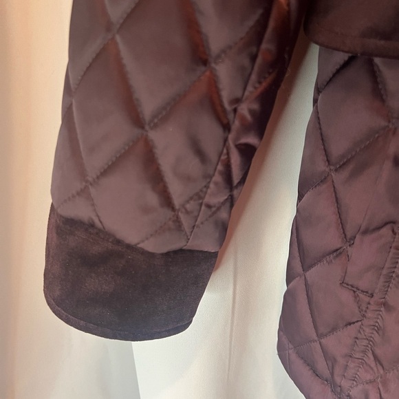 Vince Camuto Purple Satin and Velvet Quilted Jacket with High Collar Size Medium - Picture 8 of 12